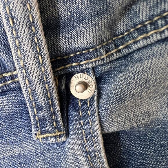 Hudson Jeans Womens Size 14 Blue Denim Straight Leg Back Flap Pockets Stretch - Picture 8 of 16